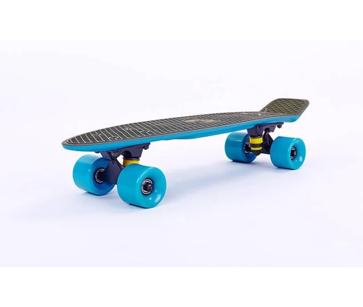 Фото - скейтборд Скейтборд пластиковый Penny RUBBER SOFT TWIN FISH 22in двухцветная дека SK-410-3 (зеленый-синий)