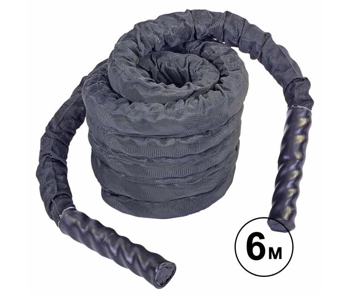 Фото - спортивный канат Канат для кроссфита в защитном рукаве BATTLE ROPE FI-5719-6 (полипропилен, l-6м,d-3,8см, черный)