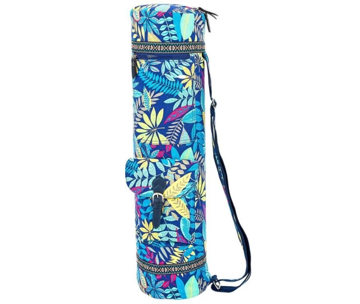 Фото - сумку спортивную и чехол Сумка для йога коврика Yoga bag FODOKO FI-6972-2 темно-синий-голубой.