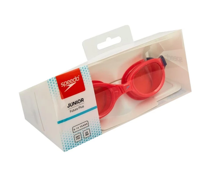 Фото - очки для плавания Очки для плавания детские SPEEDO FUTURA PLUS JUNIOR 809010B860 (поликарбонат, термопластичная резина, силикон, серый-красный)