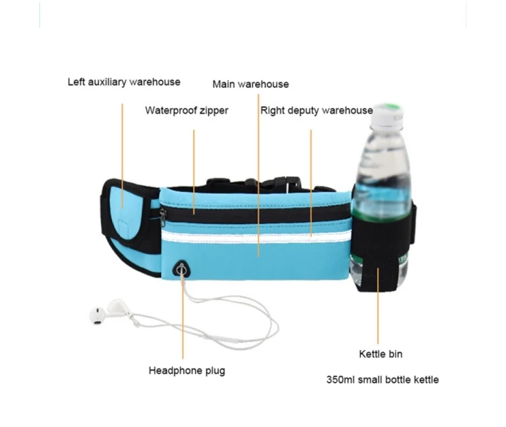 Фото - сумку спортивную и чехол Сумка для бега на пояс RunBag с карманом на бутылку Blue (HbP0506205)