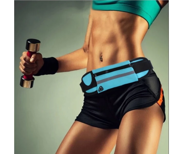 Фото - сумку спортивную и чехол Сумка для бега на пояс RunBag с карманом на бутылку Blue (HbP0506205)