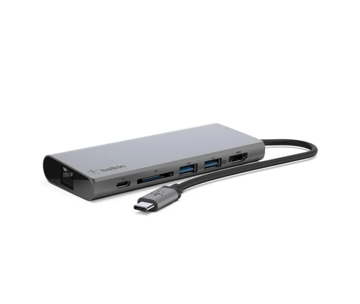 Фото - кардридер Концентратор Belkin Travel Hub USB-C PD, USB-C, 2/USB 3.0, HDMI, Gigabit, space gray
