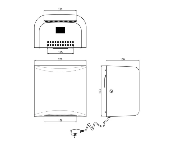 Фото - сушилку для рук Сушилка для рук Qtap Susici S950MS 950 Вт
