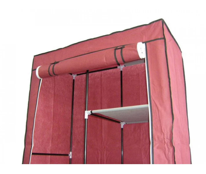 Фото - текстильный гардероб Шкаф тканевый складной для хранения одежды HCX Storage Wardrobe 8890, бордовый