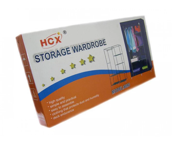 Фото - текстильный гардероб Шкаф тканевый складной для хранения одежды HCX Storage Wardrobe 8890, бордовый