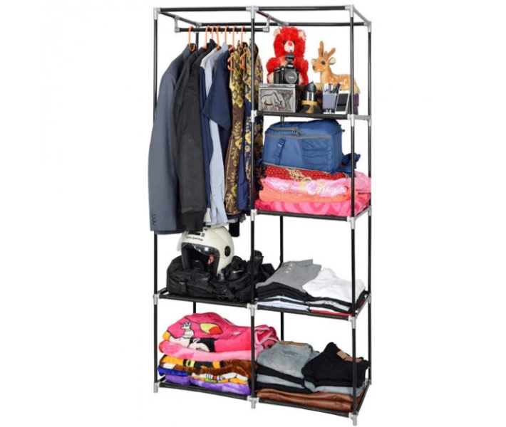 Фото - текстильный гардероб Шкаф тканевый складной для хранения одежды HCX Storage Wardrobe 8890, бордовый