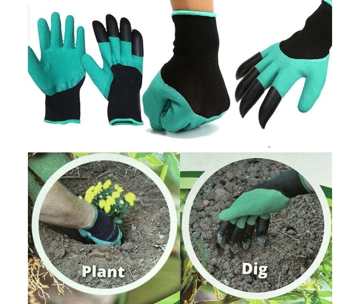Фото - спецодежду Перчатки садовые когти для сада и огорода GARDEN GENIE GLOVES Зеленые (20053100045)