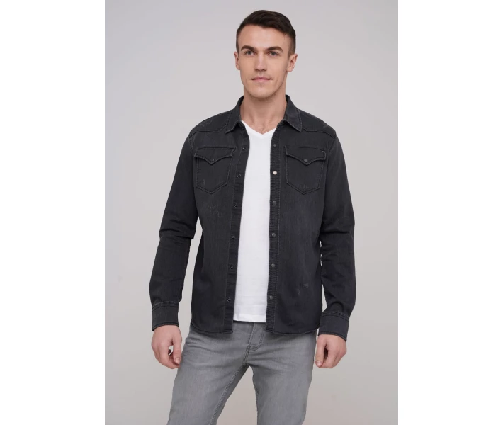 Фото - мужскую рубашку Рубашка Trend Collection 139 Серый XL