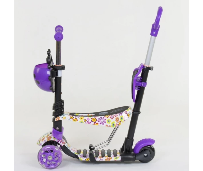 Фото - самоката Самокат детский Scooter BEST ''Букашка'' 5 in 1 родительская ручка Цветы