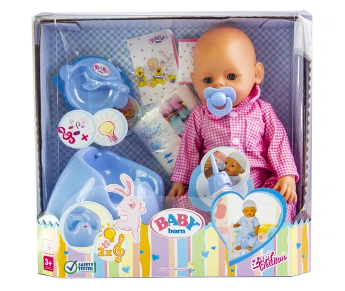 Фото - игрушку для девочки Кукла Baby Born (Бейби Борн) с аксессуарами, музыкальный горшок (В147)