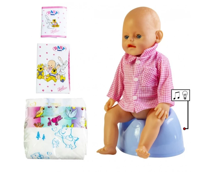 Фото - игрушку для девочки Кукла Baby Born (Бейби Борн) с аксессуарами, музыкальный горшок (В147)