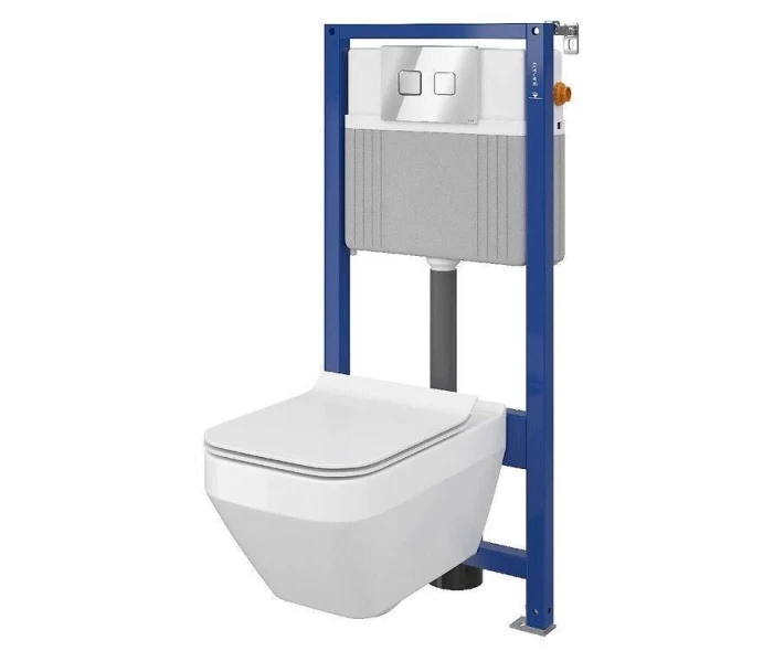 Фото -  CET B210 ИНСТ СИС-МА AQUA 52 PNEU S QF CREA SQUARE дюр. SLIM лифт ACCENTO SQUARE хром блеск Cersanit (000020365)
