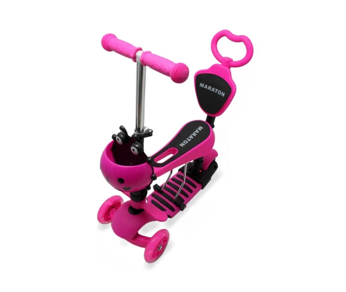 Фото - самоката Самокат деткаий Scooter Божья коровка 5 in 1 родительская ручка Розовый (2T1075)