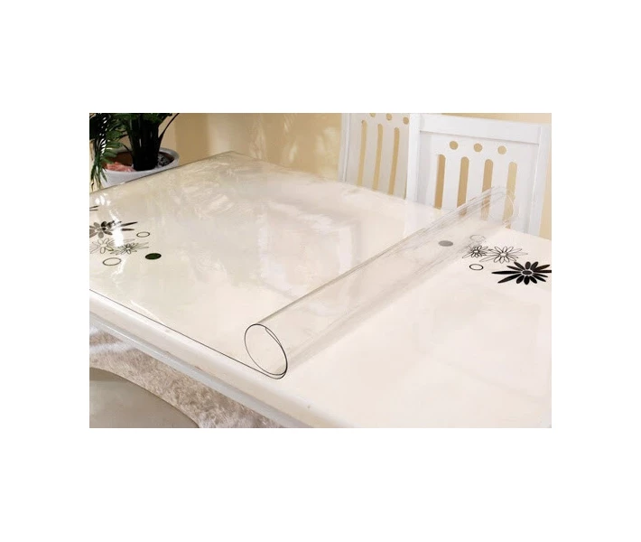 Фото - скатерть и салфетку Прозрачная силиконовая скатерть Мягкое стекло Soft Glass Покрытие для мебели 2.3х1.8м (толщина 0.5мм) (150235)