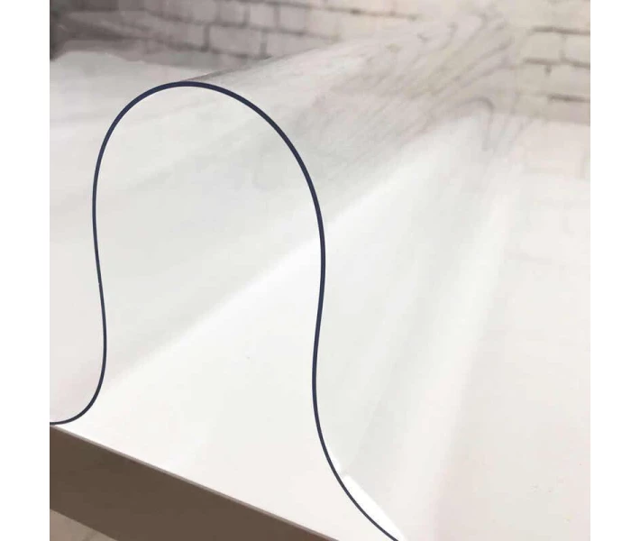 Фото - скатерть и салфетку Силиконовая скатерть Мягкое стекло Soft Glass Покрытие для мебели 3.6х1.4м (толщина 0.4мм) Прозрачная
