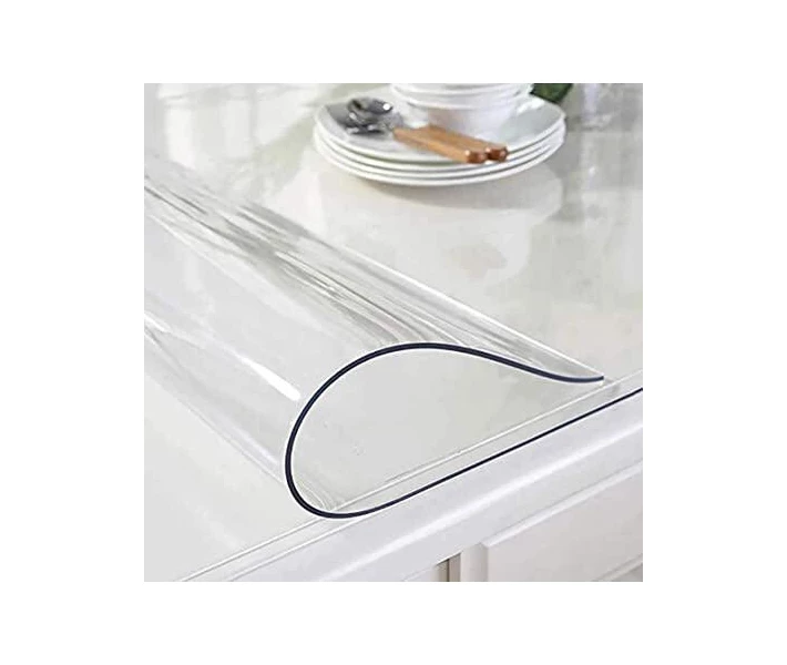 Фото - скатерть и салфетку Силиконовая скатерть Мягкое стекло Soft Glass Покрытие для мебели 3.0х1.4м (толщина 0.4мм) Прозрачная