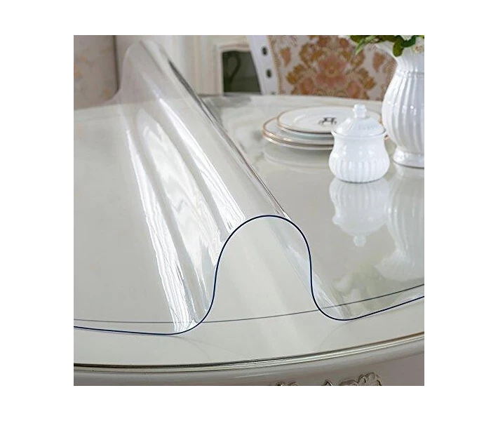 Фото - скатерть и салфетку Силиконовая скатерть Мягкое стекло Soft Glass Покрытие для мебели 3.0х1.4м (толщина 0.4мм) Прозрачная
