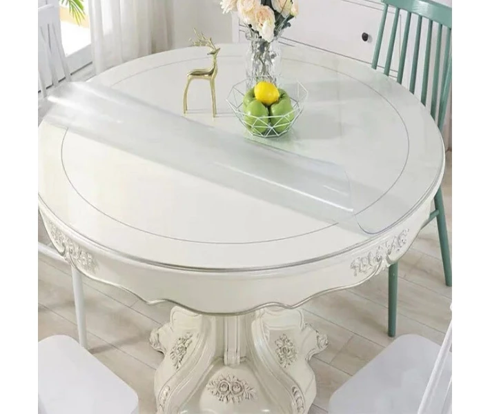 Фото - скатерть и салфетку Силиконовая скатерть Мягкое стекло Soft Glass Покрытие для мебели 3.0х1.4м (толщина 0.4мм) Прозрачная