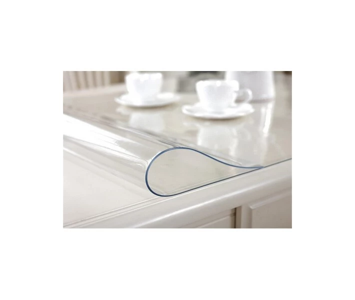Фото - скатерть и салфетку Силиконовая скатерть Мягкое стекло Soft Glass Покрытие для мебели 3.0х1.4м (толщина 0.4мм) Прозрачная