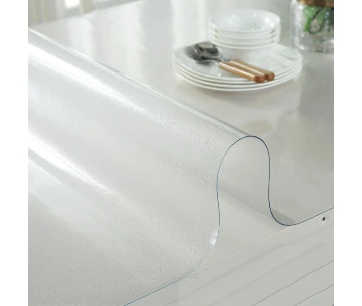 Фото - скатерть и салфетку Мягкое стекло силиконовая скатерть на стол Soft Glass Защита для мебели (3.4х1.4 м) толщина - 1.5мм Прозрачное (1502734)