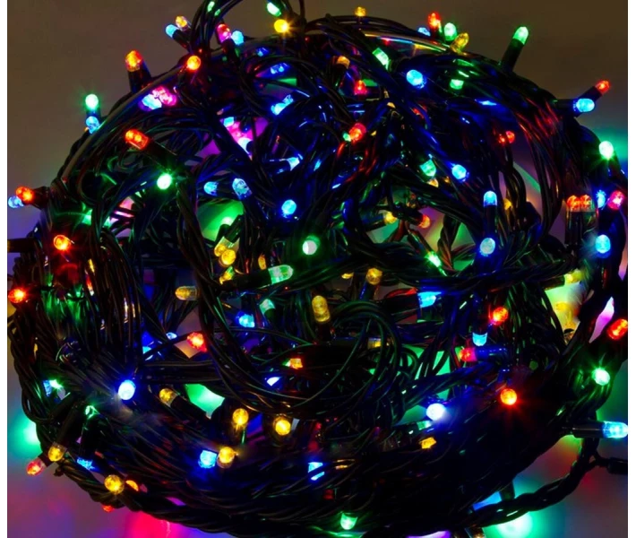 Фото - гирлянду Гирлянда 300 led мини линза RG/RB (черный провод) 13.5м Мульти свет