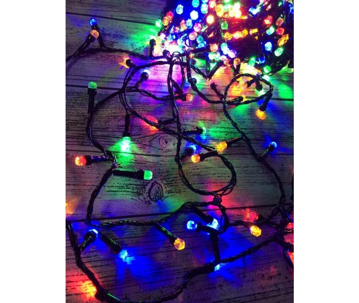 Фото - гирлянду Гирлянда 300 led мини линза RG/RB (черный провод) 13.5м Мульти свет