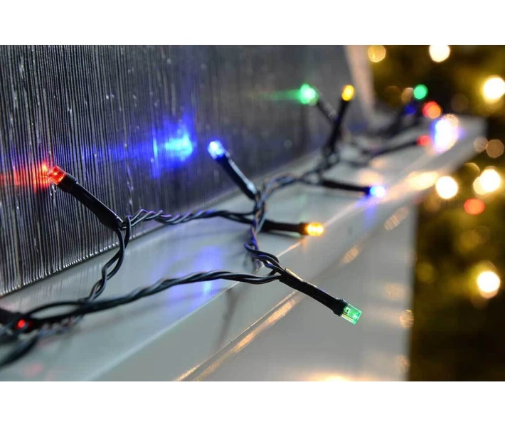 Фото - гирлянду Гирлянда 300 led мини линза RG/RB (черный провод) 13.5м Мульти свет