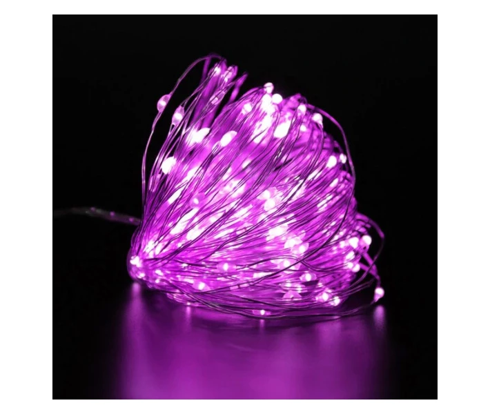Фото - гирлянду Светодиодная гирлянда 20 м 200 led медный провод на батарейках 3хАА 1 режим (Розовый) 7296 (22482)