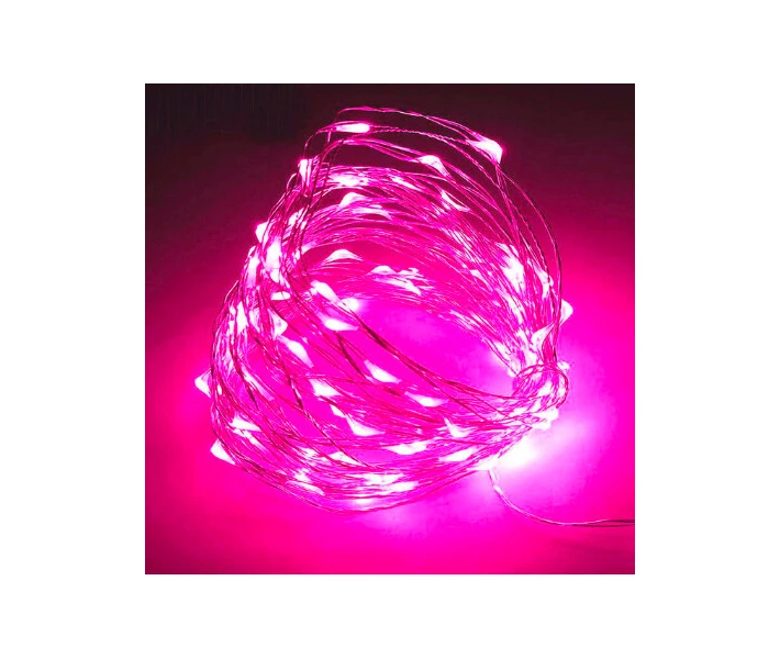 Фото - гирлянду Светодиодная гирлянда 20 м 200 led медный провод на батарейках 3хАА 1 режим (Розовый) 7296 (22482)