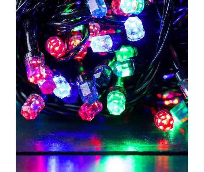 Фото - гирлянду Гирлянда прямая Six corner 5мм 100led (на черном проводе) 7.5м Мульти