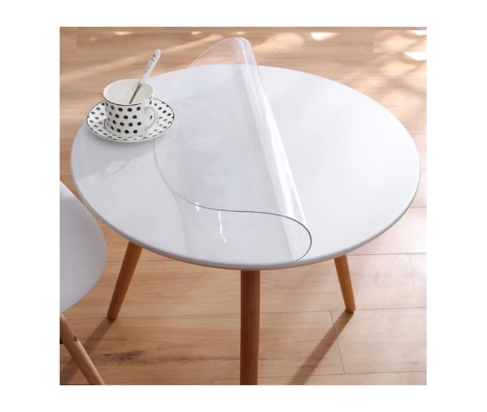 Фото - скатерть и салфетку Круглая скатерть мягкое стекло Soft Glass Покрытие на круглый стол Диаметр - 1.6м (толщина 0.5 мм) Прозрачная (15023316)