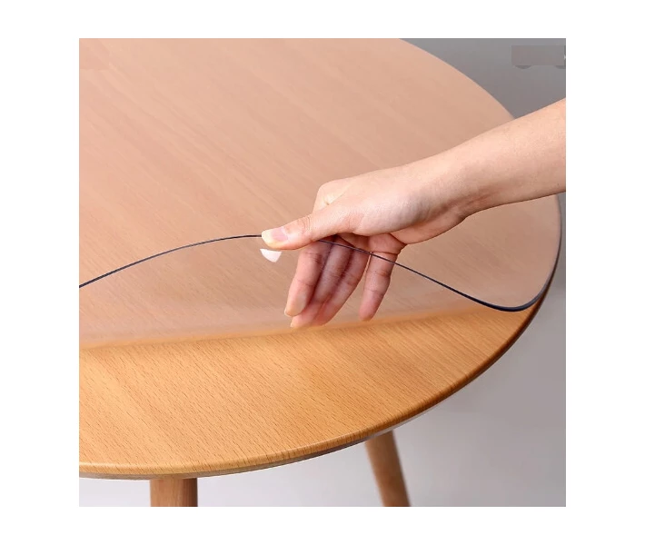 Фото - скатерть и салфетку Круглая скатерть мягкое стекло Soft Glass Покрытие на круглый стол Диаметр - 1.6м (толщина 0.5 мм) Прозрачная (15023316)