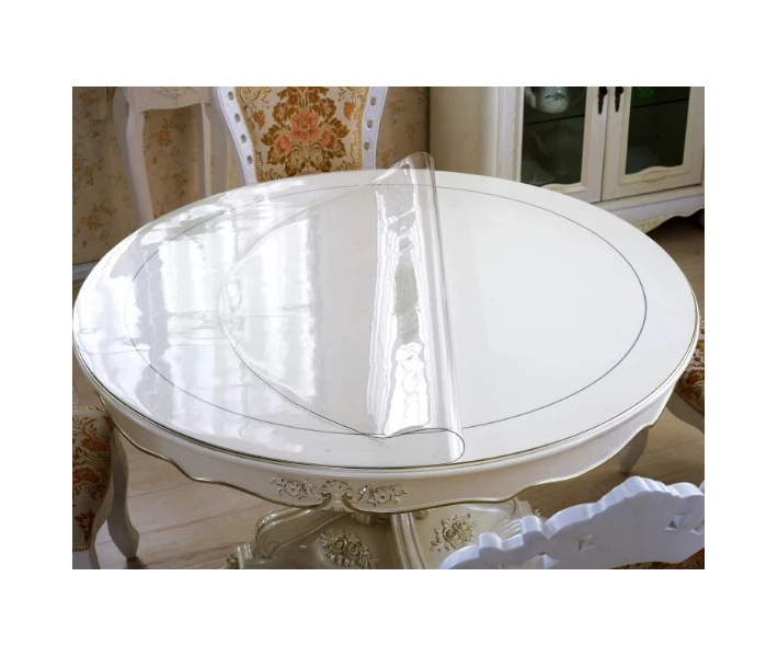 Фото - скатерть и салфетку Круглая скатерть мягкое стекло Soft Glass Покрытие на круглый стол Диаметр - 1.6м (толщина 0.5 мм) Прозрачная (15023316)