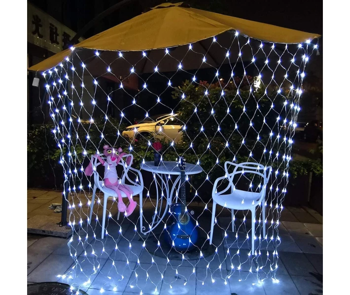 Фото - гирлянду Светодиодная гирлянда Сетка 1.5х1.5м 120 Led (черный провод) Белый (400611)