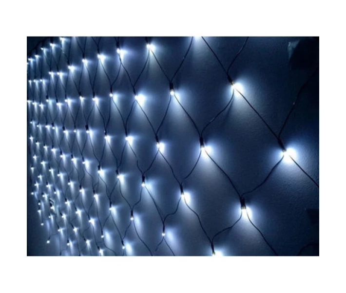 Фото - гирлянду Светодиодная гирлянда Сетка 1.5х1.5м 120 Led (черный провод) Белый (400611)