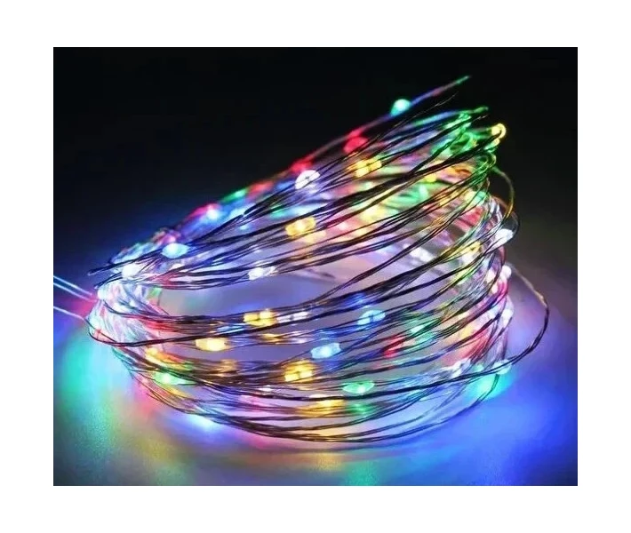 Фото - гирлянду Светодиодная гирлянда Капля росы 10 м 100 led медный провод 1 режим от сети 220V (Цветная) 7249 (72485)