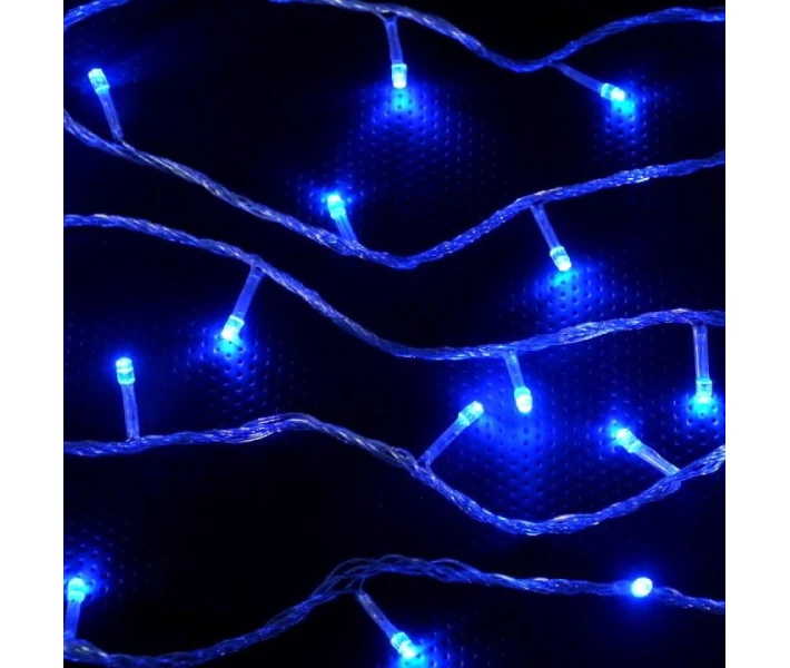 Фото - гирлянду Гирлянда прямая (прозрачный провод) 15.8м 200 Led 8 режимов Синий CL-107 (2005001)