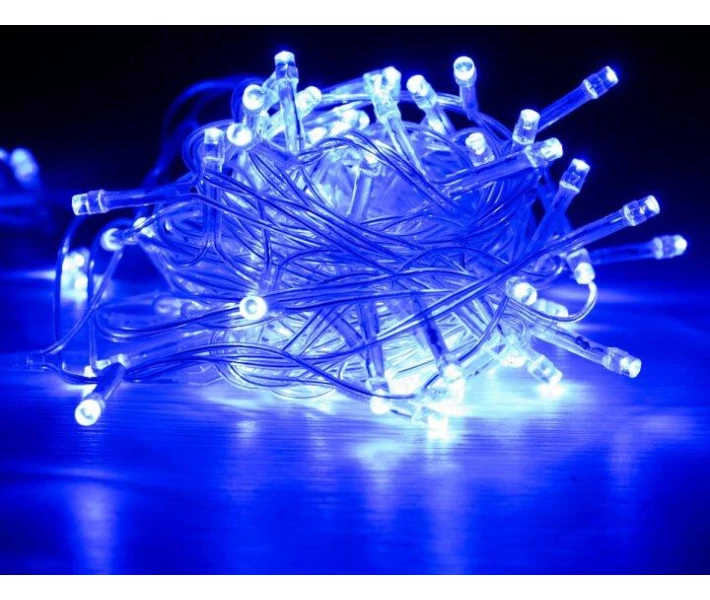 Фото - гирлянду Гирлянда прямая (прозрачный провод) 15.8м 200 Led 8 режимов Синий CL-107 (2005001)