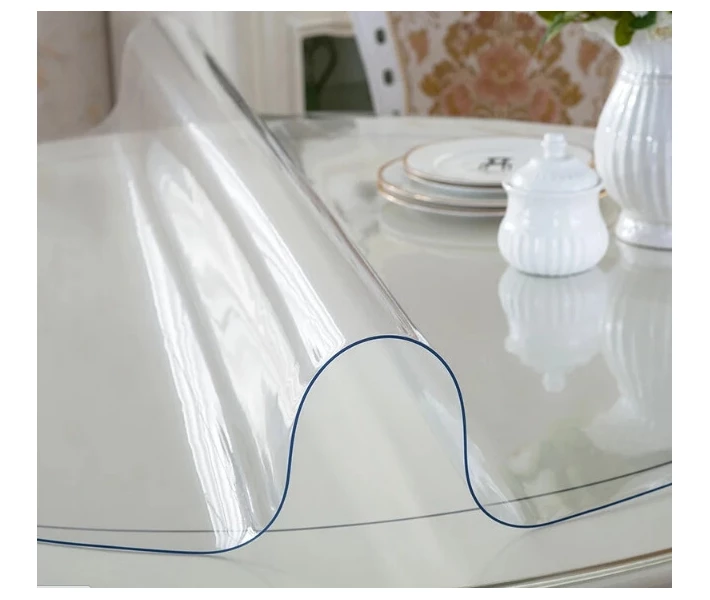 Фото - скатерть и салфетку Мягкое стекло силиконовая скатерть на стол Soft Glass Защита для мебели (3.2х1.2 м) толщина - 2.0мм Прозрачное (1502932)