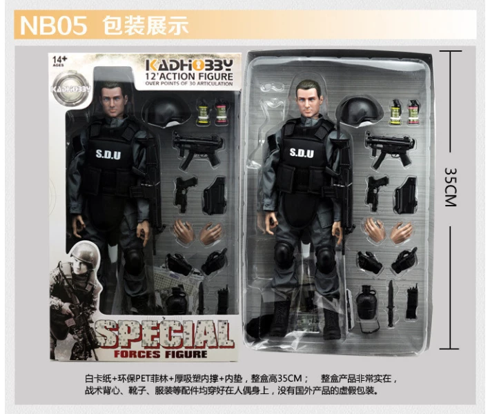 Фото -  Игрушка солдат с униформой swat 12 action figure