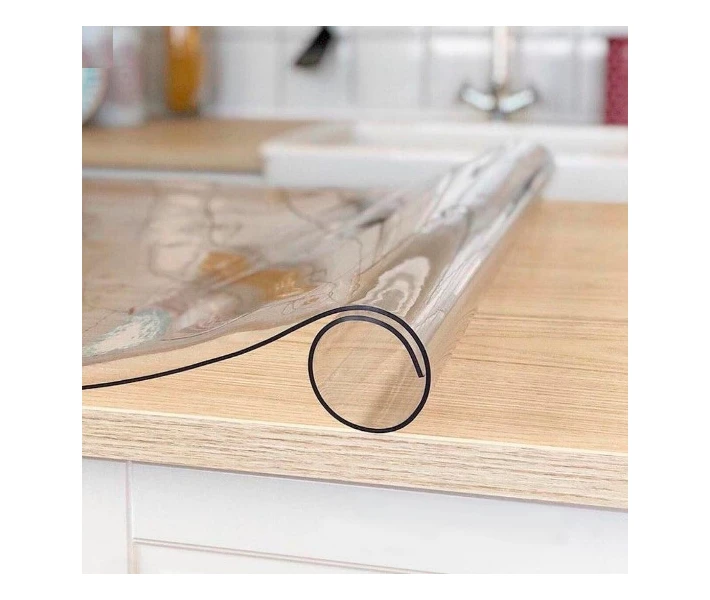 Фото - скатерть и салфетку Гибкое (мягкое, жидкое) стекло скатерть на стол Soft Glass 1.4х1.4м (толщина 2.0 м) Прозрачная (0000214)