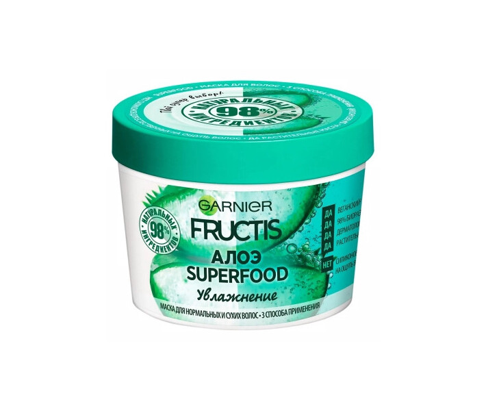 Фото - маску для волос Маска для волос Garnier Fructis Superfood Алоэ для нормальных и сухих волос 390 мл (3600542258883)