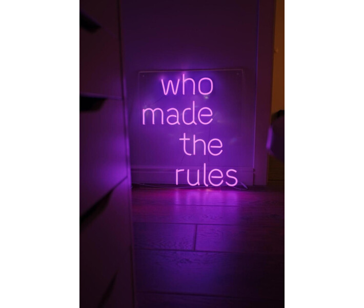 Фото - светодиодную вывеску Неоновая светодиодная вывеска neon led Who made the rules 67х59 см