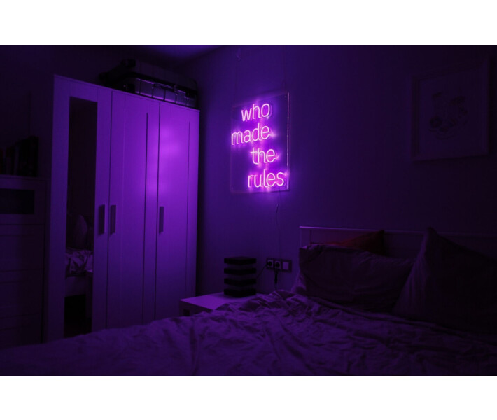 Фото - светодиодную вывеску Неоновая светодиодная вывеска neon led Who made the rules 67х59 см