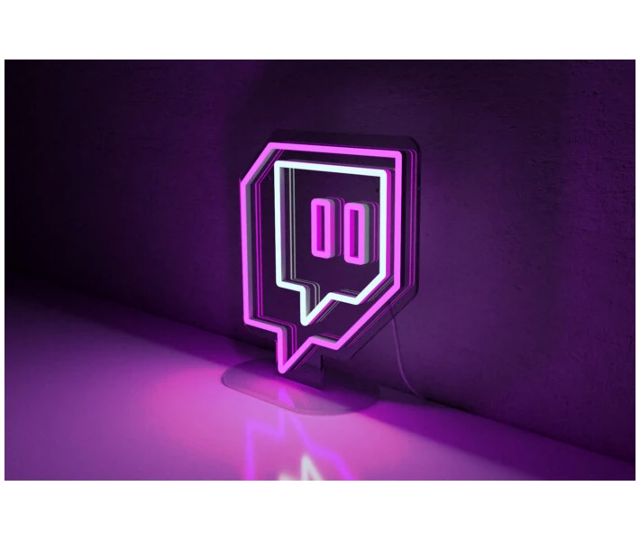 Фото - светодиодную вывеску Неоновая светодиодная вывеска neon led Twitch 31x28 см