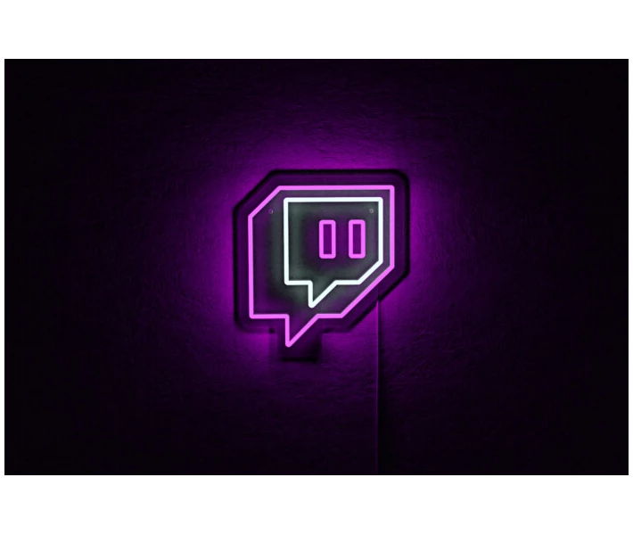 Фото - светодиодную вывеску Неоновая светодиодная вывеска neon led Twitch 31x28 см