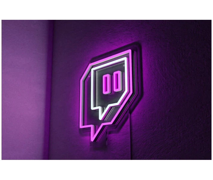 Фото - светодиодную вывеску Неоновая светодиодная вывеска neon led Twitch 31x28 см