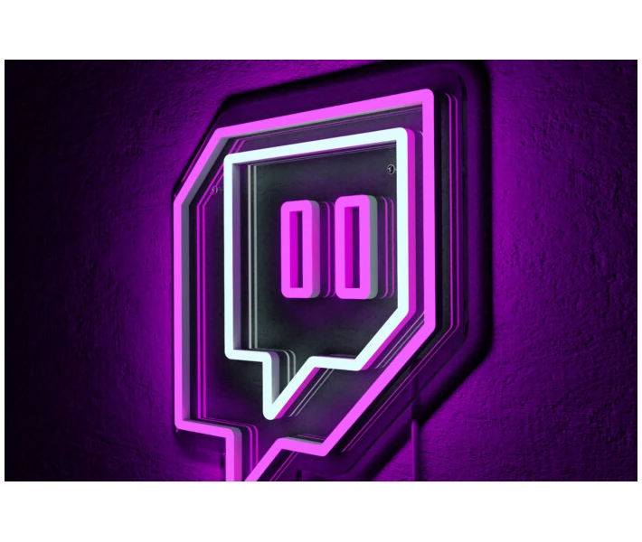 Фото - светодиодную вывеску Неоновая светодиодная вывеска neon led Twitch 31x28 см