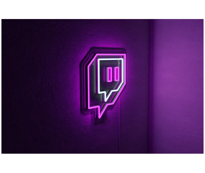 Фото - светодиодную вывеску Неоновая светодиодная вывеска neon led Twitch 31x28 см